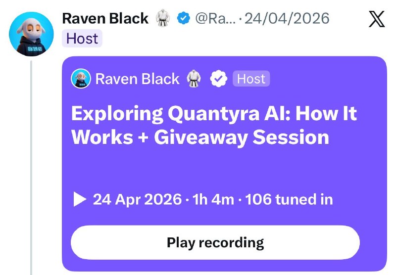 Quantyra X Space community campaign screenshot